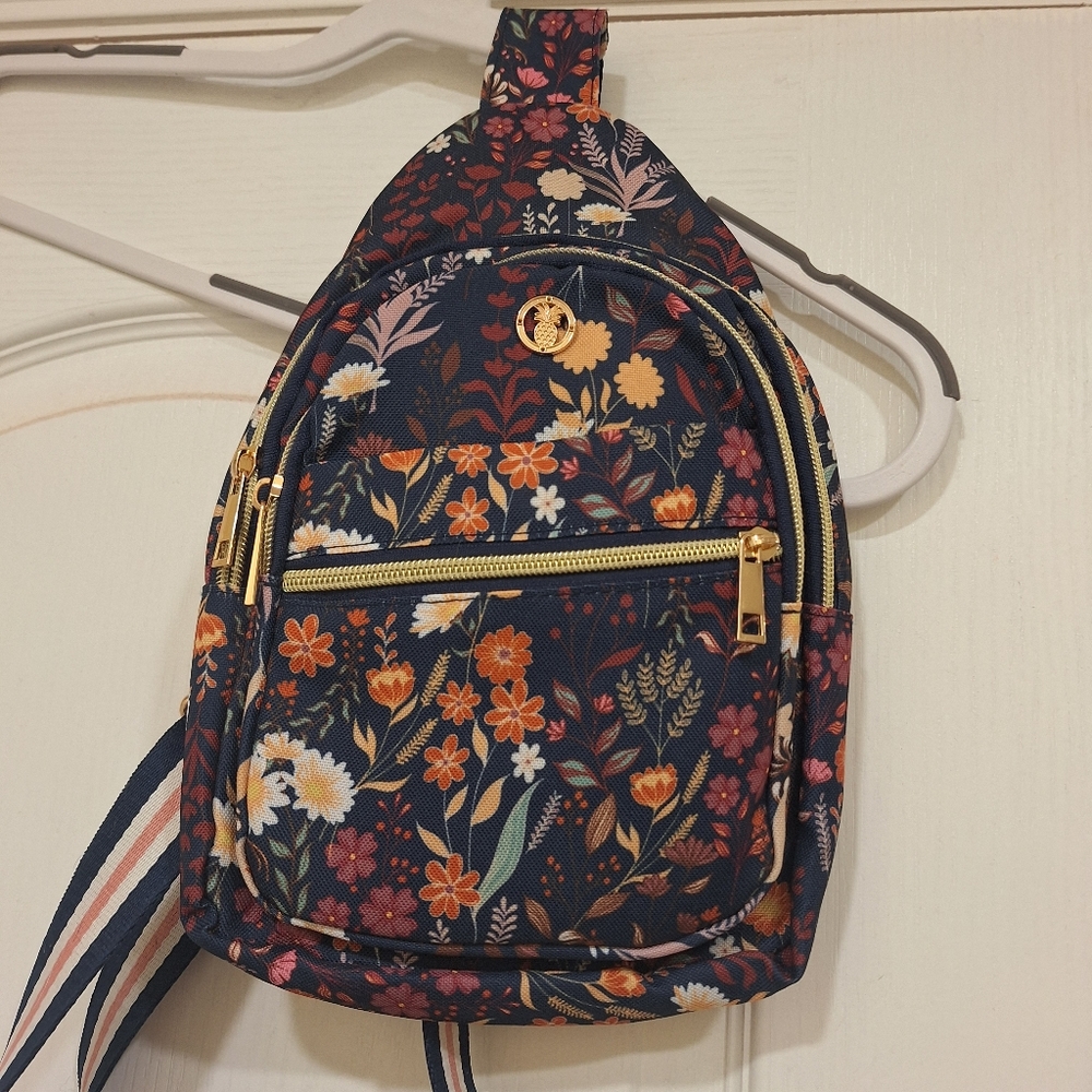 Floral Patterned Women's Small Backpack Sling Bag… - image 4